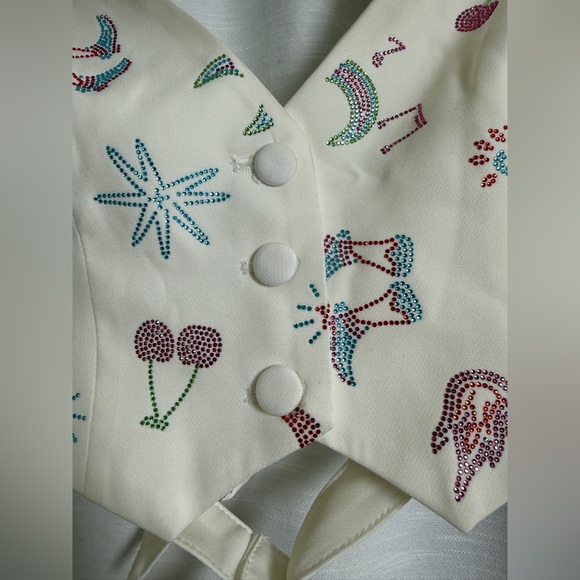 Nasty Gal Rhinestone Western Vest & Shorts Festival Stagecoach Outfit | Size 2 - Picture 14 of 17